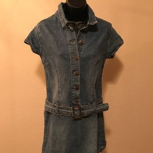 Mini blue jean dress w/belt size 3
